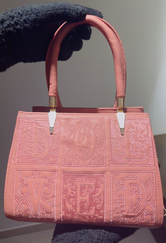 ✨ Elegant Pink Embossed Handbag – Premium Design ✨
